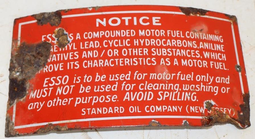 SSP Standard Oil of New Jersey Curved Gas Pump Sign: 10" x 5.5"