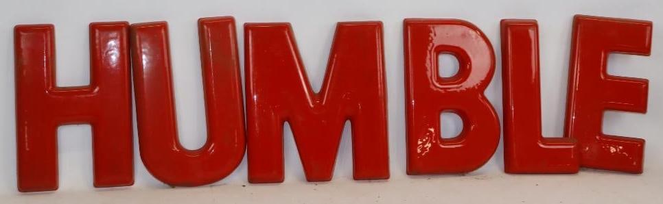 Humble Gas Station Letters by Spangler Plastic Sign Co in Original Box (1 of 3)