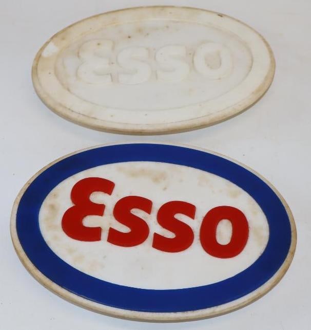 Group of 2 Esso Embossed Plastic Sign: 6.75x9.25 Each