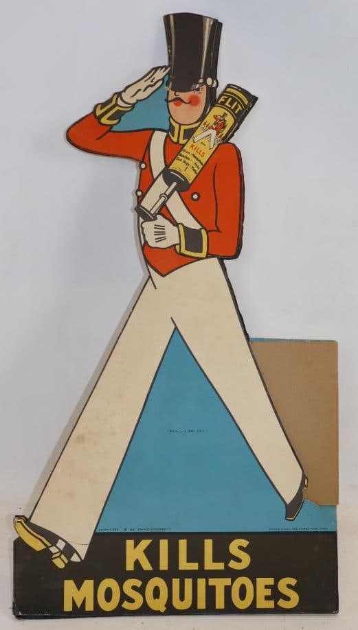 1931 Flit 3 Soldier Cutout Cardboard Countertop Display (1 of 3)