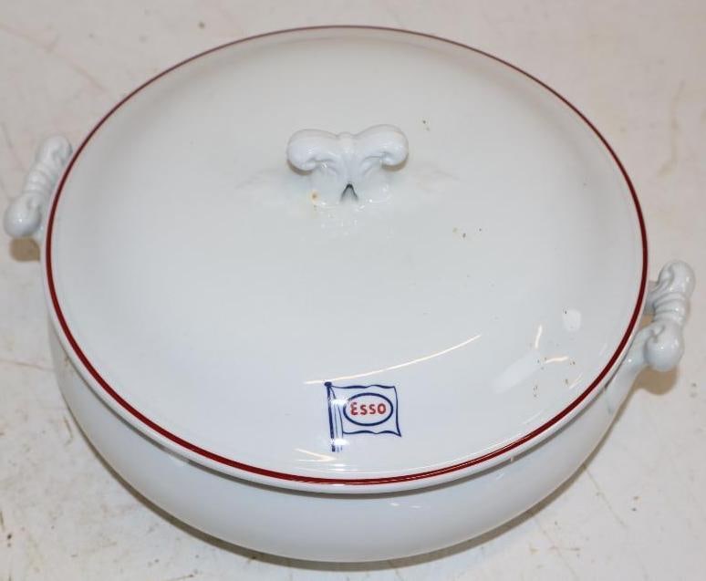 Esso Advertising Duraline China Porridge Bowl with Lid (1 of 4)