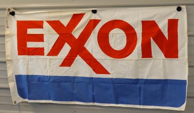 Canvas Exxon Flag in Original Box: 36" x 61"
