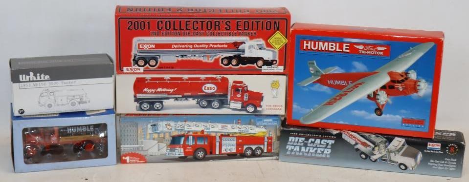 Group of 7 Exxon & Esso Gas Station Toy Trucks & Airplane in Original Boxes (1 of 5)