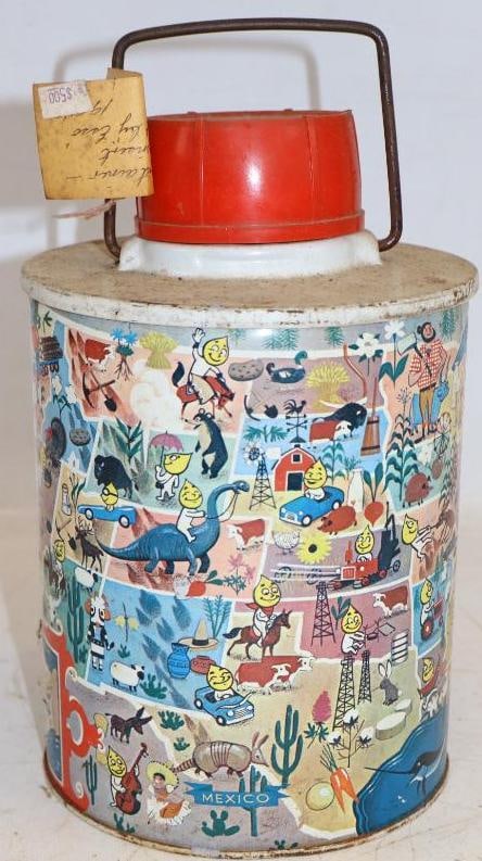 Esso Happy Motoring 1 Gallon Insulated Thermos: 6" x 6" x 9.5"