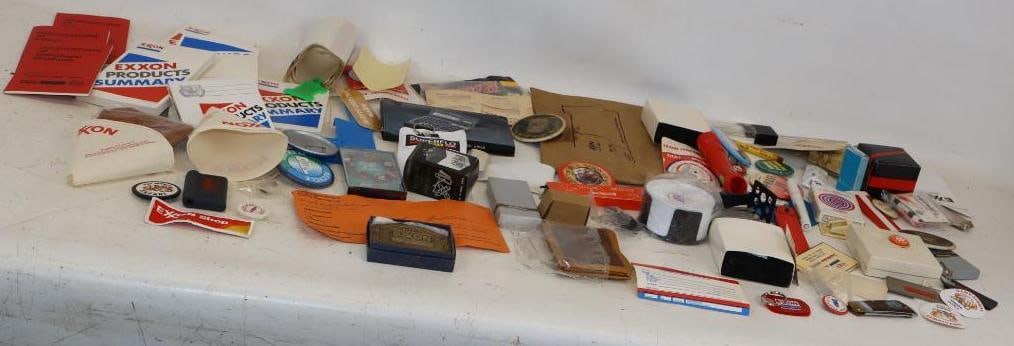Large Group of Esso & Exxon Gas Station Products & Giveaways: Largest is 12" x 7"