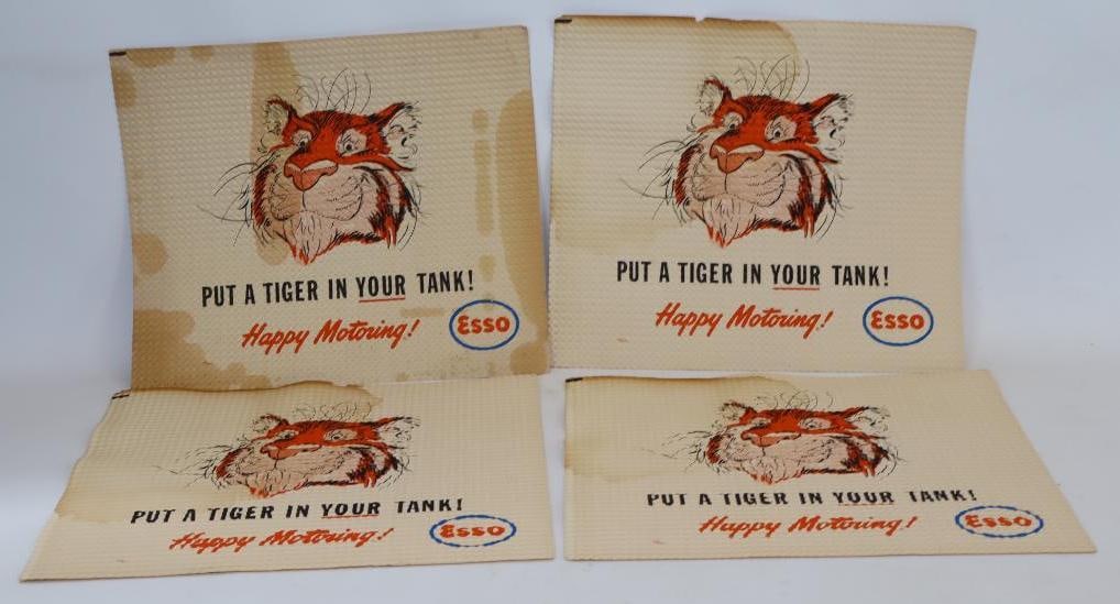 Group of 5 Esso Happy Motoring Disposable Service Center Car Mats: 15.5" x 18" each