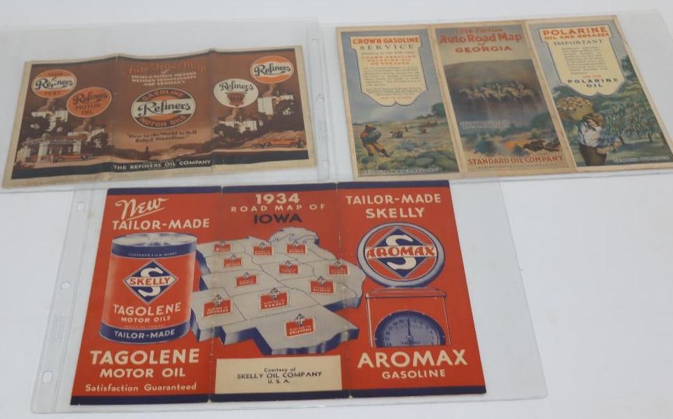 Group of 3 Refiners Standard Oil of Kentucky & Aromax Gas Station Road Maps (1 of 5)