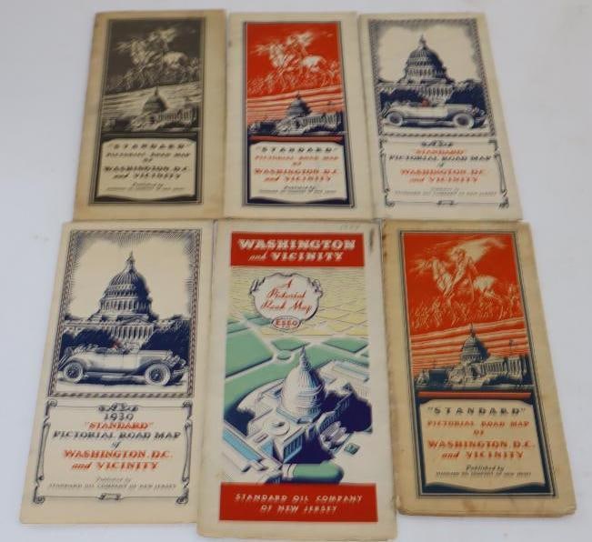 Group of 6 - 1930's Standard Pictoral Road Maps (1 of 4)