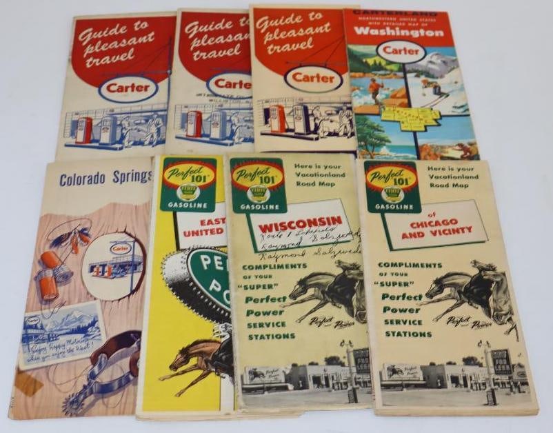 Group of 9 Carter and Perfect 101 Gas Station Road Maps (1 of 4)