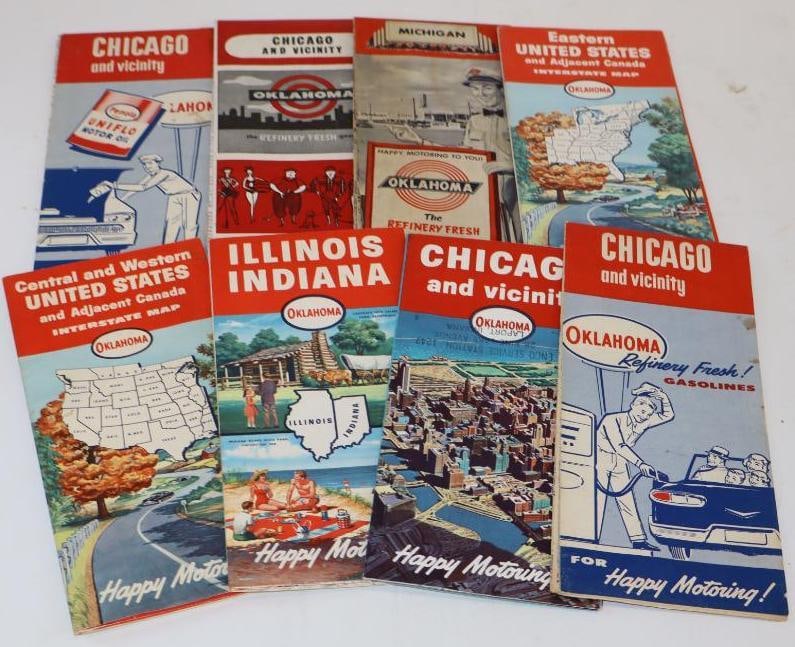 Group of 8 Oklahoma and Penola Gas Station Road Maps (1 of 4)