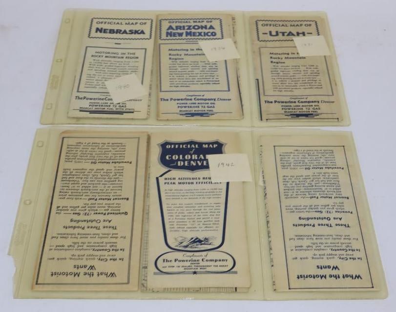 Group of 8 Powerine and Bearcat Motorfuel Gas Station Road Maps (1 of 6)
