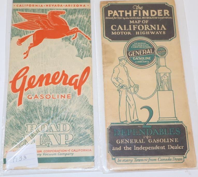 Group of 2 General Gas Station Road Maps (1 of 2)