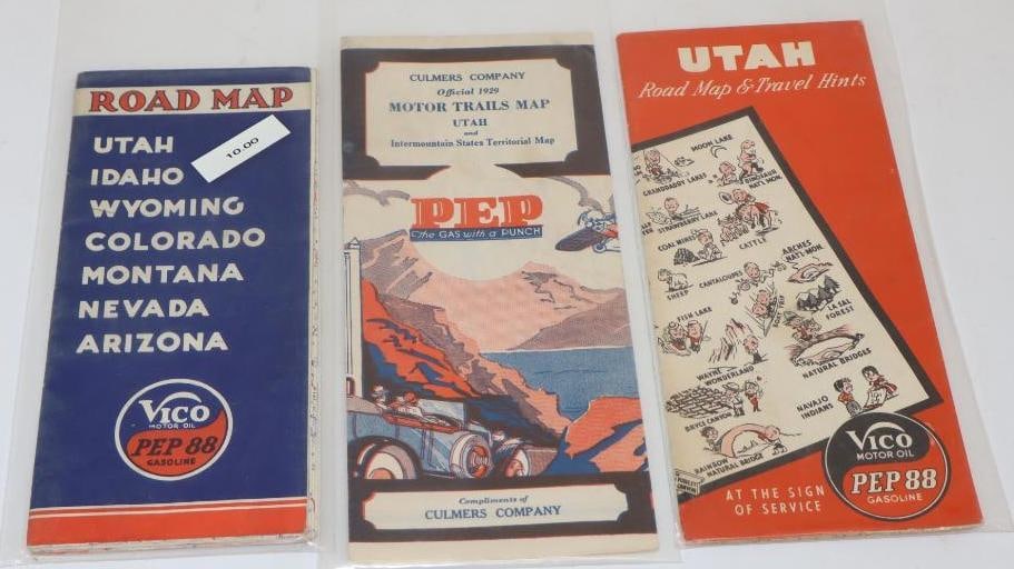 Group of 3 Vico Pep Gas Station Road Maps (1 of 2)