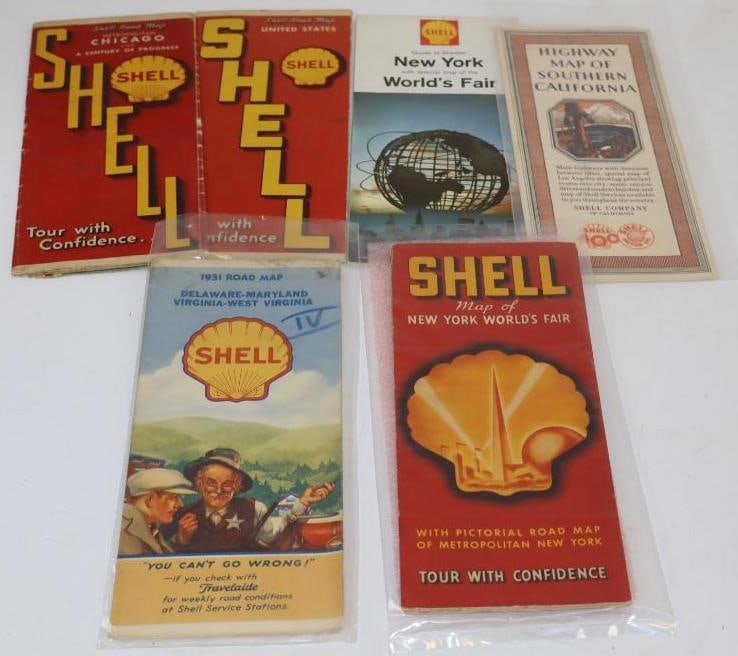 Group of 6 Shell Gas Station Road Maps (1 of 5)