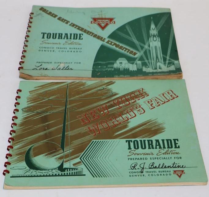 Group of 2 Conoco Golden Gate Exposition and NY World Fair Touraide Guides: 12" x 9" each