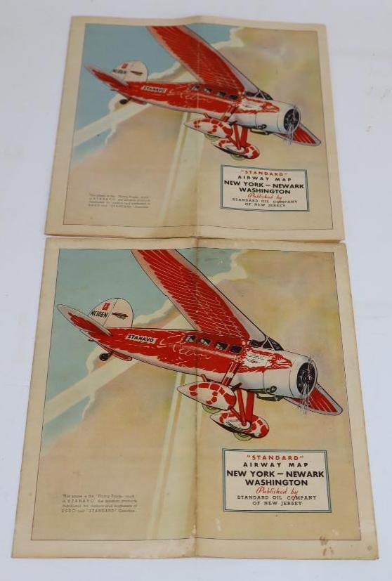 Group of 2 Graphic Stanavo NY to Washington Airway Maps (1 of 4)