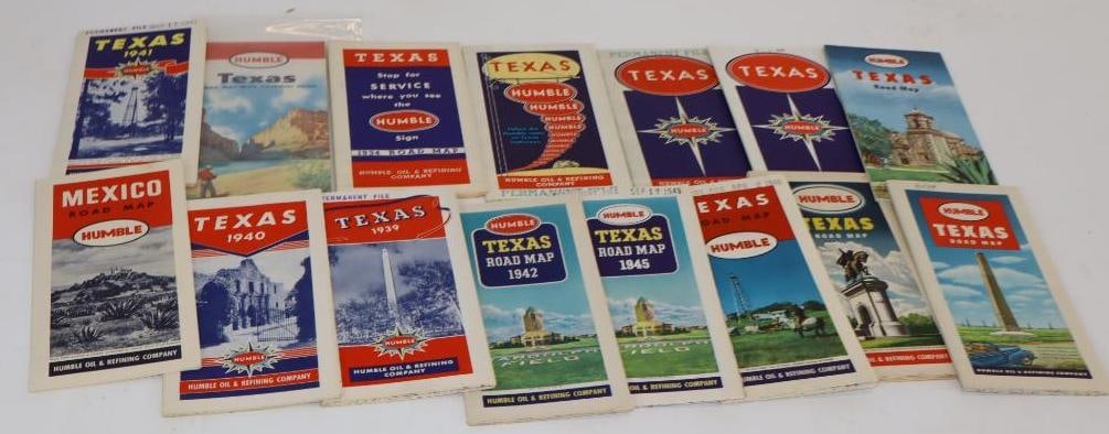 Group of 15 Humble Different TX Gas Station Road Maps (1 of 8)
