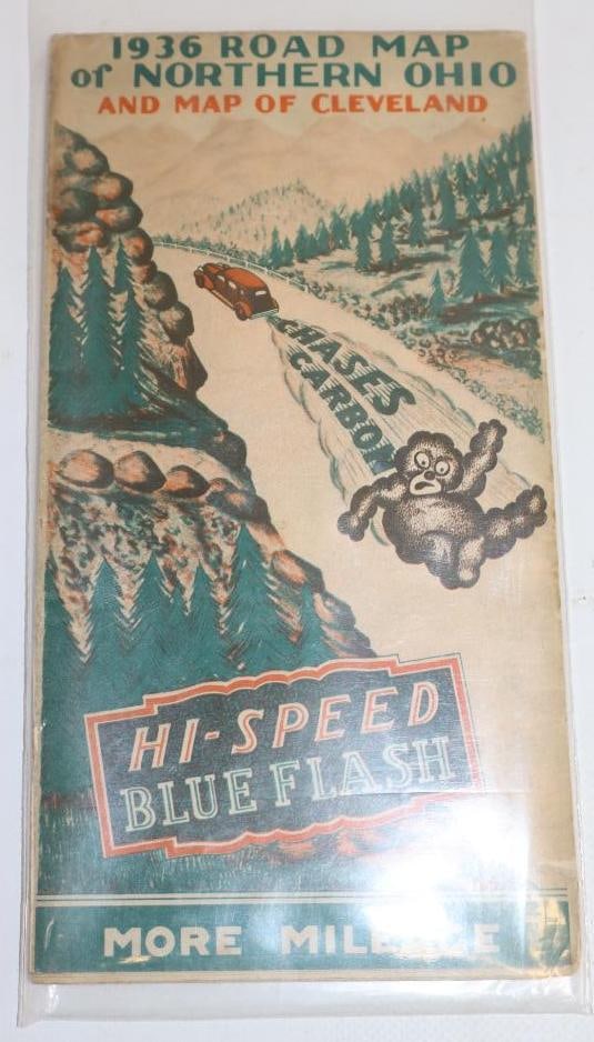 1936 Hi Speed Blue Flash Gas Station Road Map (1 of 2)