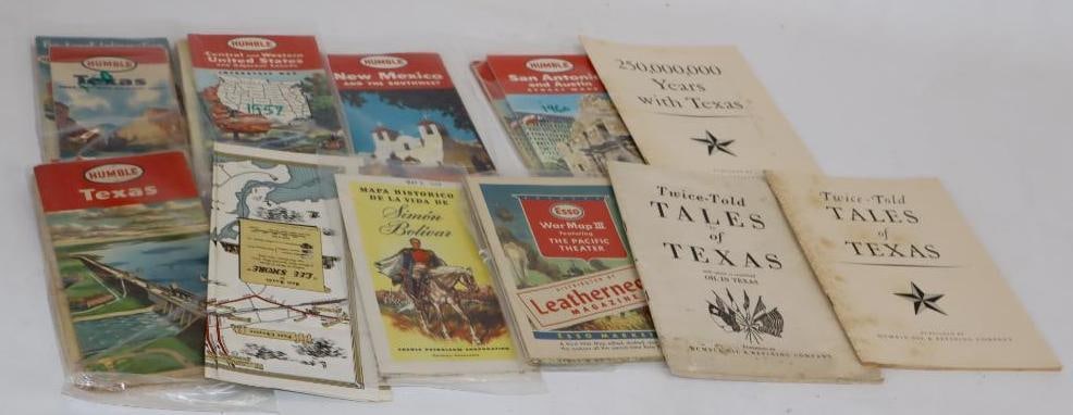 Group of14 Humble, Esso, Enco Gas Station Road Maps and Texas Booklets (1 of 8)