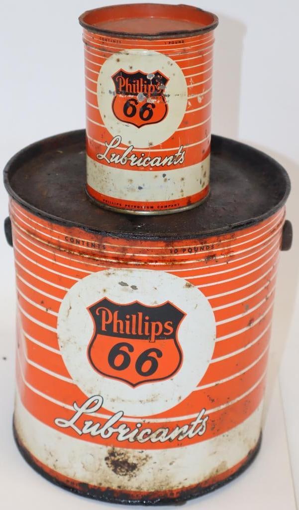 Group of 2 Phillips 66 Lubricant 10lb and 1lb Grease Cans (1 of 6)