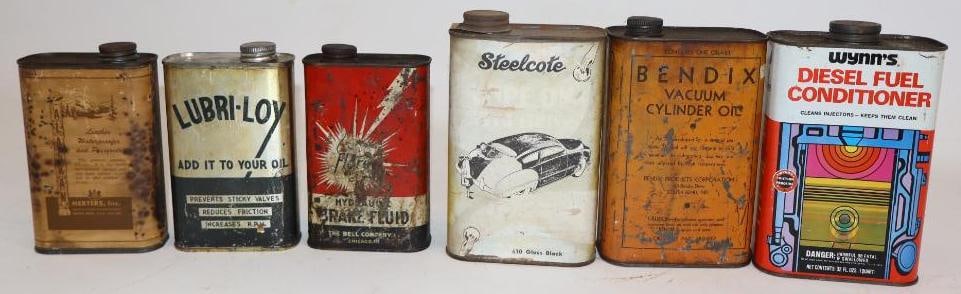 Group of 6 Bendix, Wynn's, and Other Car Care Quart and Pint Cans (1 of 4)
