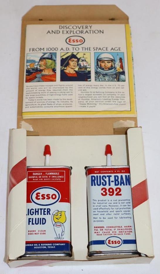 Esso Happy Motoring Handy Oiler and Lighter Fluid Gift Box: 6" x 6" x 1"