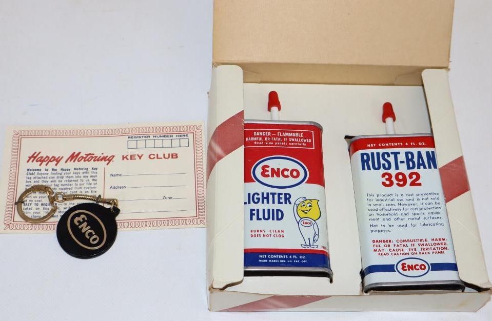 Enco Happy Motoring Handy Oiler and Lighter Fluid Gift Box: 6" x 6" x 1"