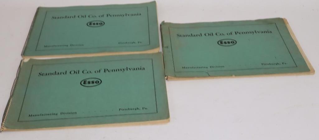 Group of 3 Standard Oil of PA 1944 WWII Operating Books: 10" x 14"
