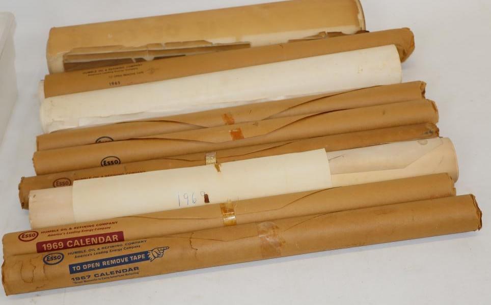 Group of 9 1960's Esso Gas Station Calendars (1 of 7)