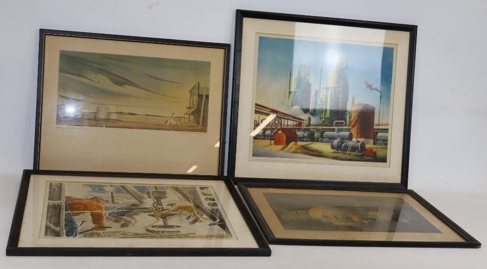 Group of 4 1946 Standard Oil Co of NJ Framed Prints (1 of 6)