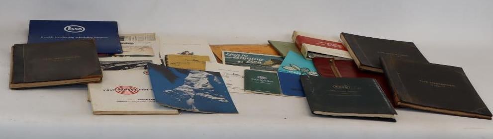 Large Group of Esso and Exxon Books, Magazines, Binders, and Calendars: largest 8.5" x 12"