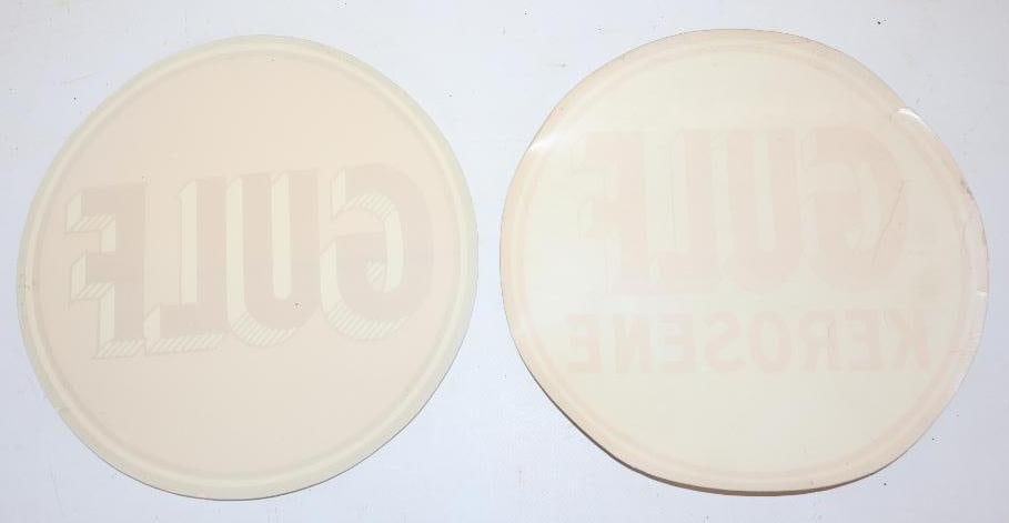 Group of 2 Gulf and Gulf Kerosene Gas Pump Water Transfer Decals: 9" x 9" each