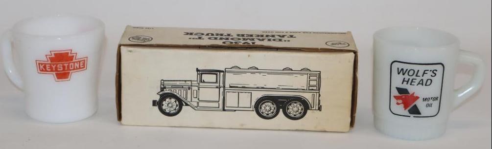 Group of 3 Wolf's Head, Keystone, and Diamond Red Gas Station Advertising Toy Truck and Cups (1 of 5)
