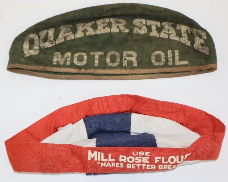 Group of 2 Quaker State and Mill Rose Flour Advertising Hats (1 of 5)