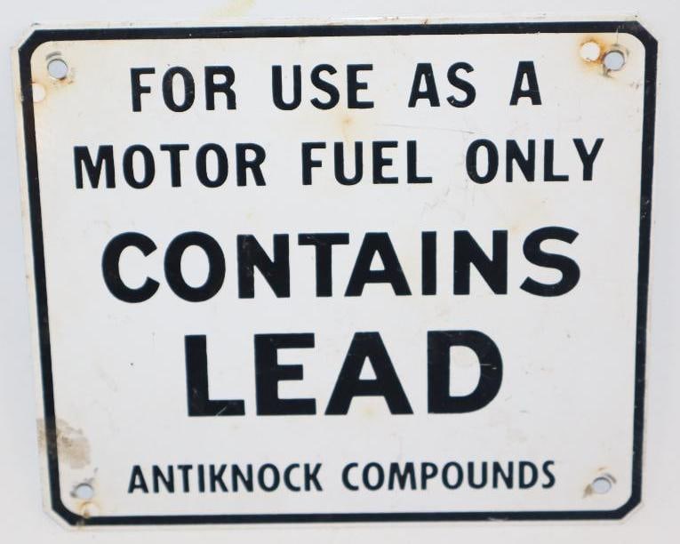 Contains Lead Anti-Knock Compounds SST Gas Pump Sign: 6" x 7"