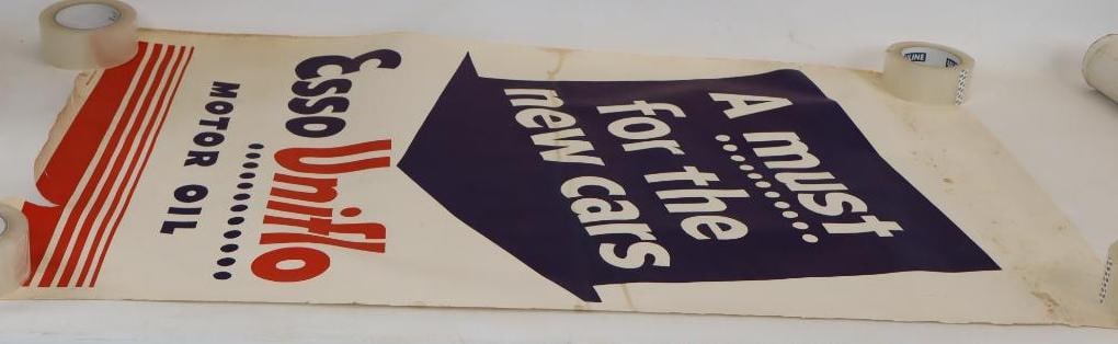 Esso Uniflo Motor Oil Advertising Poster: 28x44