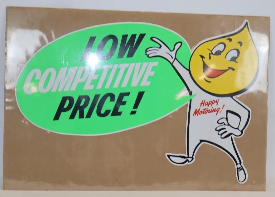 Esso Happy Motoring Low Competitive Price Plastic Advertising Window Sign With Mister Oil Drop (1 of 4)