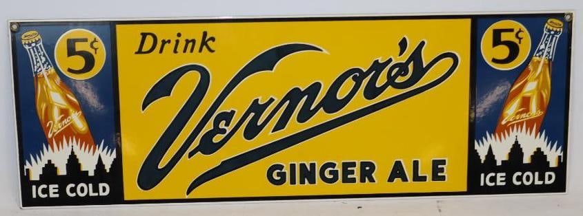 Drink Vernors Ginger Ale Porcelain Ande Rooney Sign (1 of 4)
