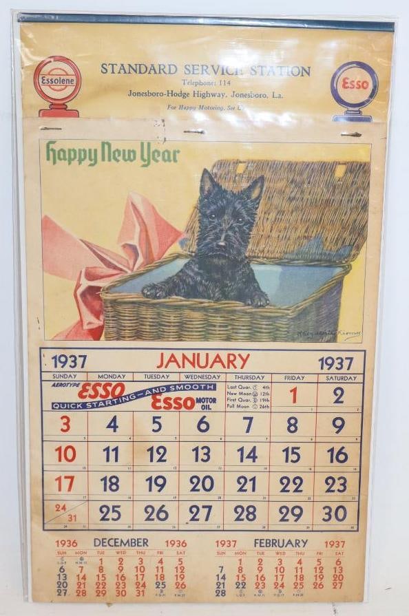 1937 Esso Standard Service Station Advertising Calendar (1 of 2)