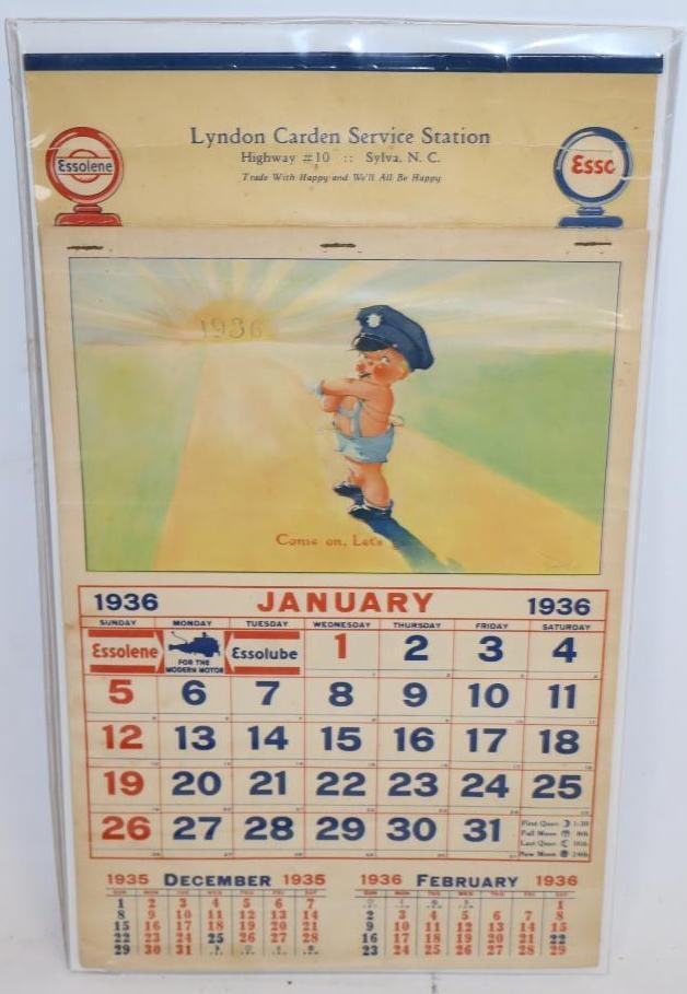 1936 Esso Standard Service Station Advertising Calendar (1 of 4)