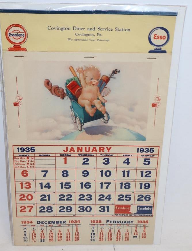 1935 Esso Standard Service Station Advertising Calendar (1 of 4)