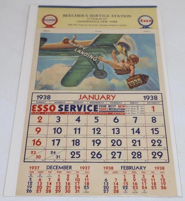 1938 Esso Service Station Advertising Calendar (1 of 4)