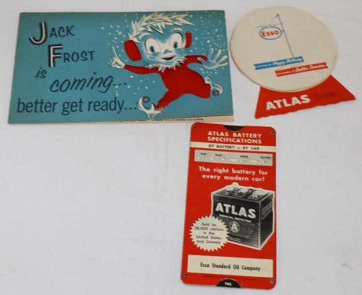 Group of 3 Atlas Tires and Battery Gas Station Advertisements: 8x5.25 Is The Largest