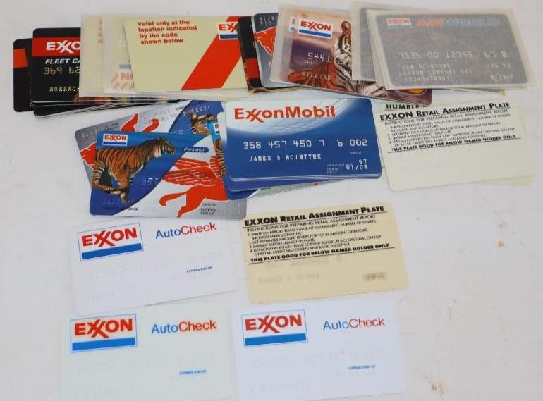 Group of 37 Exxon Mobil and Esso Gas Station Credit Cards: 2.25x3.5 Each