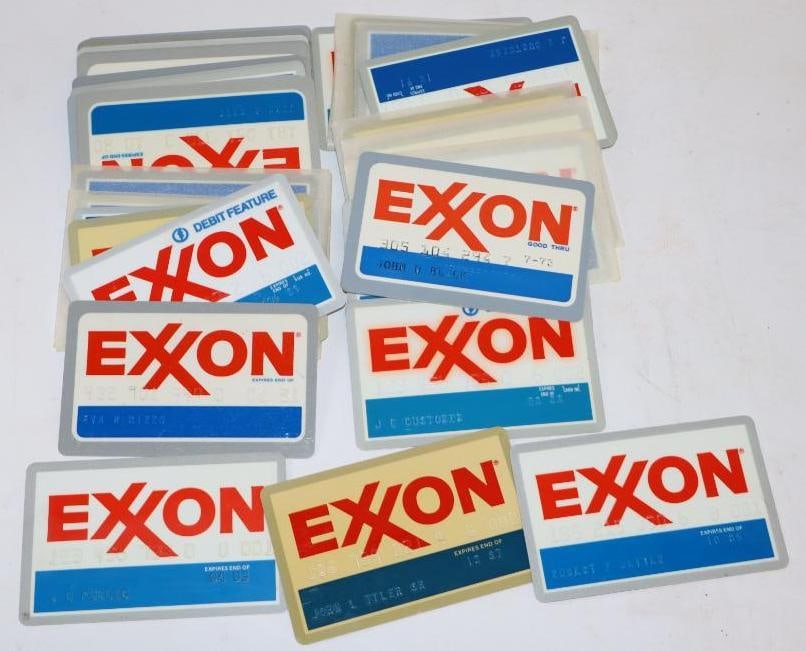 Group of 32 Exxon Gas Station Credit Cards With Gray Border: 2.25x3.5 Each