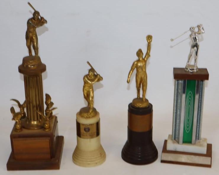 Group of 4 1950s-1970s Baseball And Golf Trophies Sam McIntyre (1 of 5)