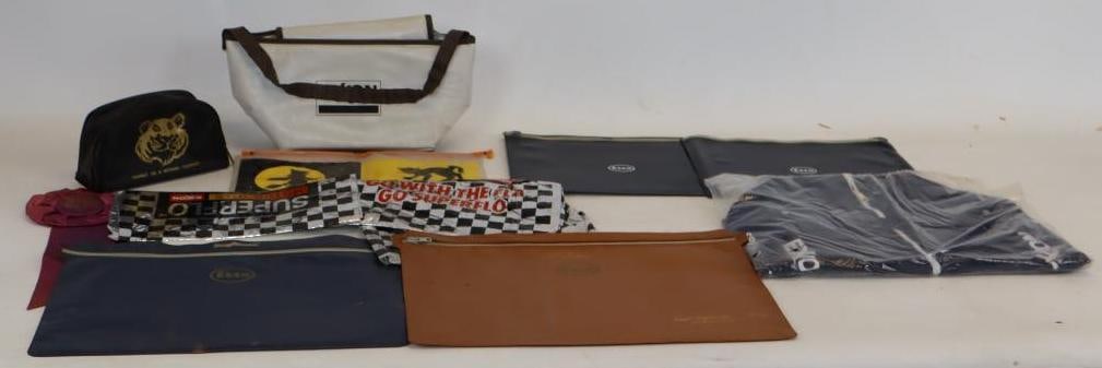 Group of 10 Esso Advertising Duffel Bag, Cooler, Document Protectors and Other Advertising: Largest is 12x17