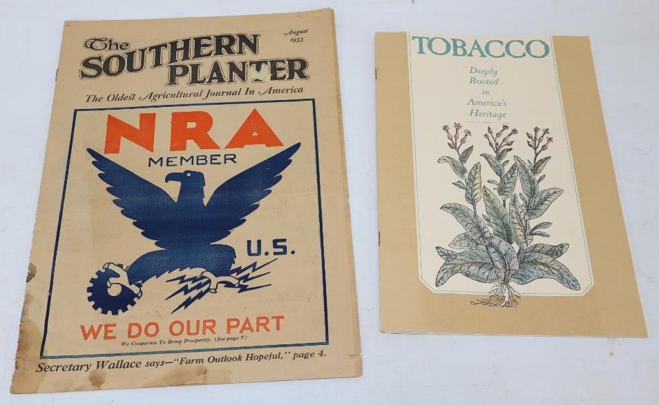 Group of 2 1943 Southern Planter and Tobacco Magazine and Books: Largest is 10x14