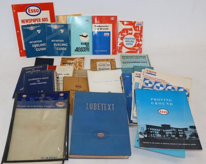 Large Group of Esso And Exxon Related of Books and Binders (S): Largest is 8.5x11
