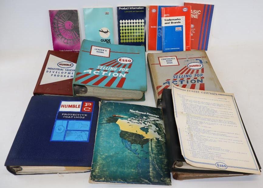 Large Group of Esso and Exxon Books and Binders (T): Largest is 10.5x11.5